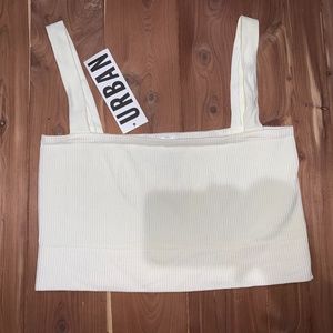 White Cropped Tank Top